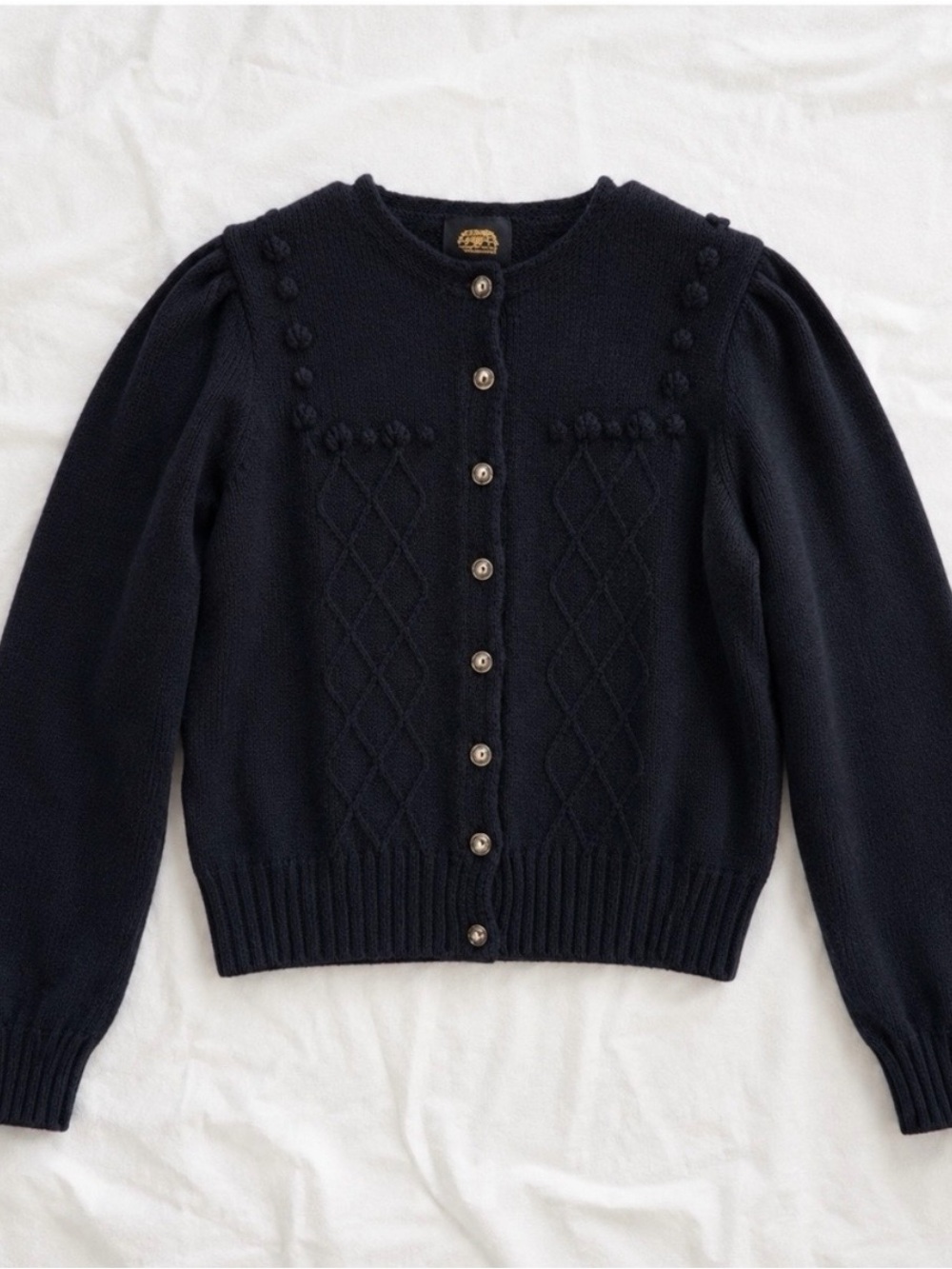 Lanamoden Salzburg Austria Wool Black Cardigan Womens Small